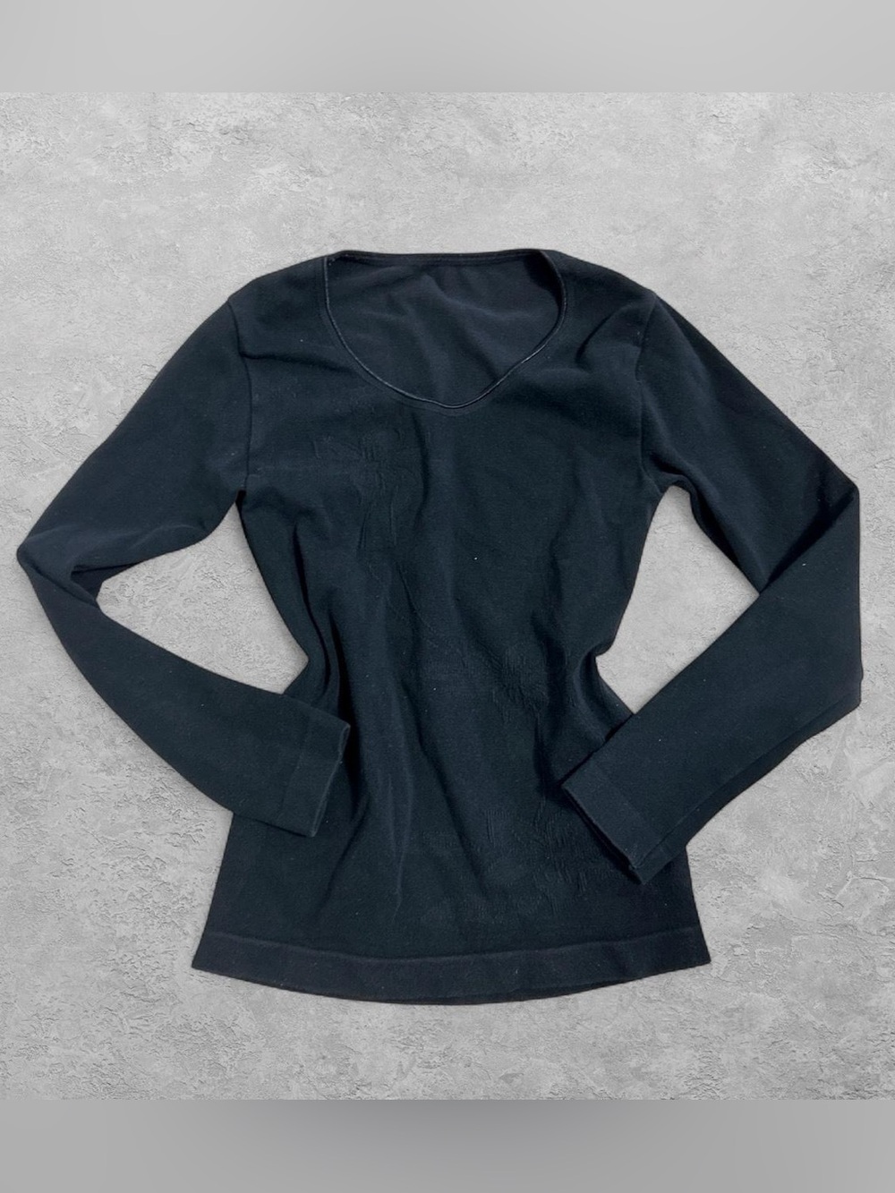 Cute Black Long-Sleeve Top with Amazing Subtle Floral Details
